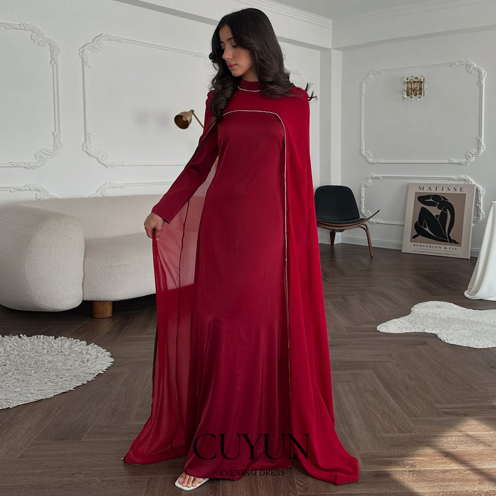 Women Formal Wear Dubai - Gaun Malam Wanita Saudi Merah CUYUN
