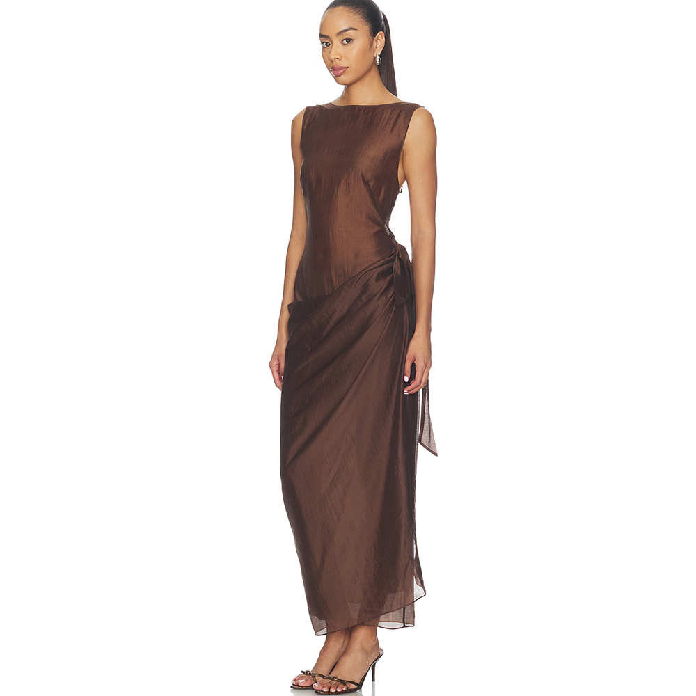 Women'S Formal Wear Wedding Guest - Gaun Malam Tanpa Lengan Model Off