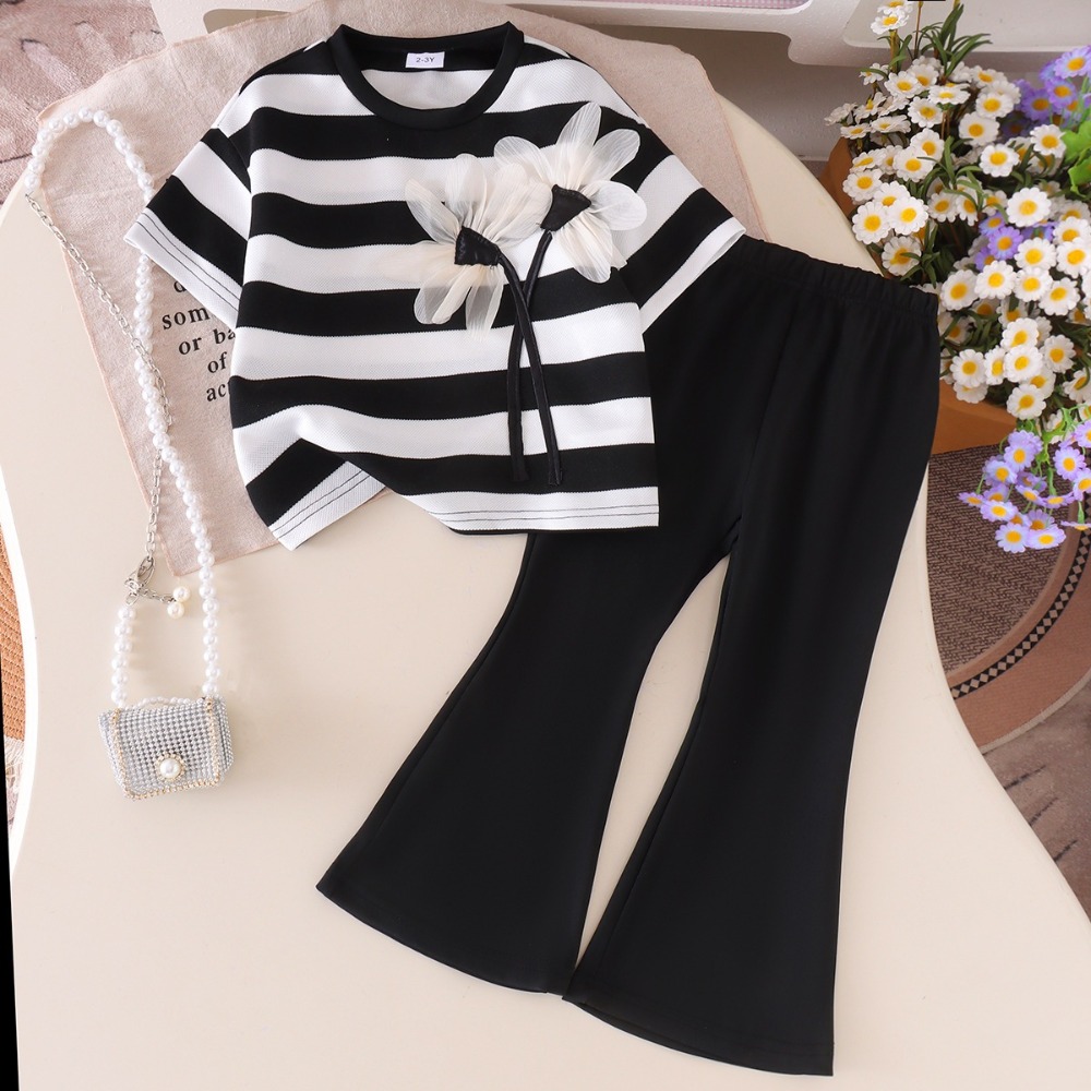Monochrome Suit Set - Setelan Kaus Bergaris Monokrom Anak-anak Keluaran