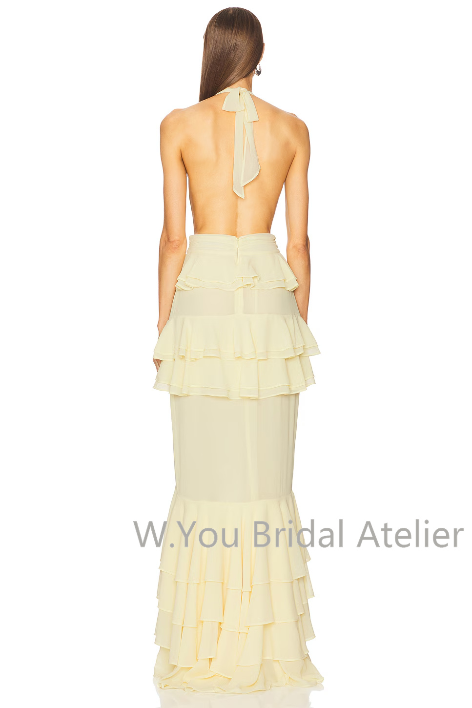 Women'S Formal Wear Wedding Guest - Gaun Malam Maxi dengan Kerah V