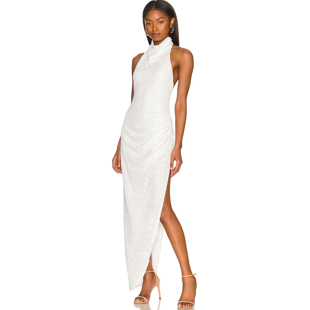 Women'S Formal Wear Wedding Guest - Gaun Malam dengan Kerah Halter Berwarna