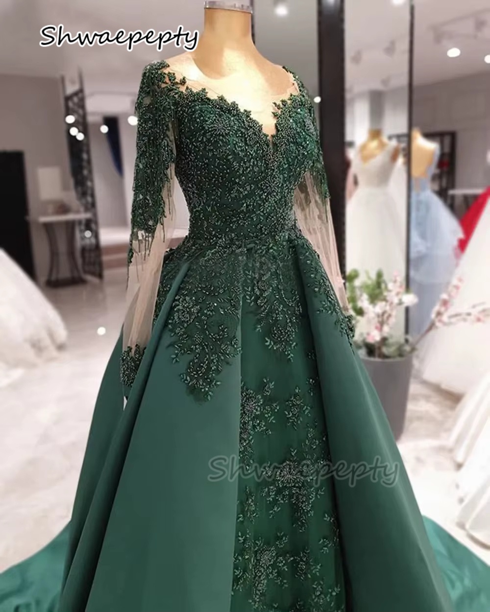 Women Formal Wear Dubai - Gaun Malam Hijau Hunter Elegan Gaun