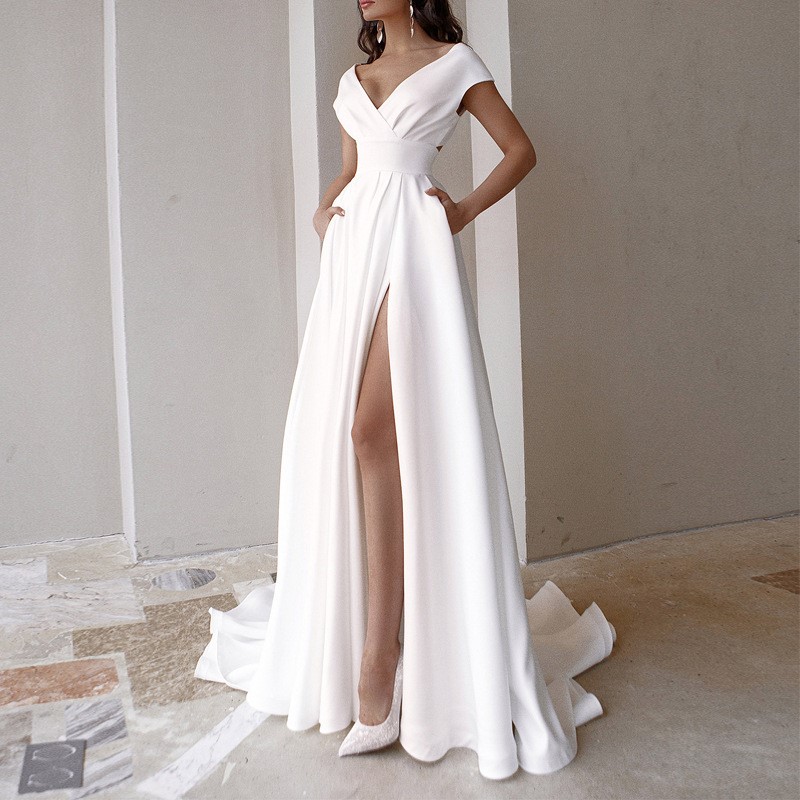 Women Formal Wear Black And White - Gaun Wanita Elegan Panjang Menyentuh Lantai,