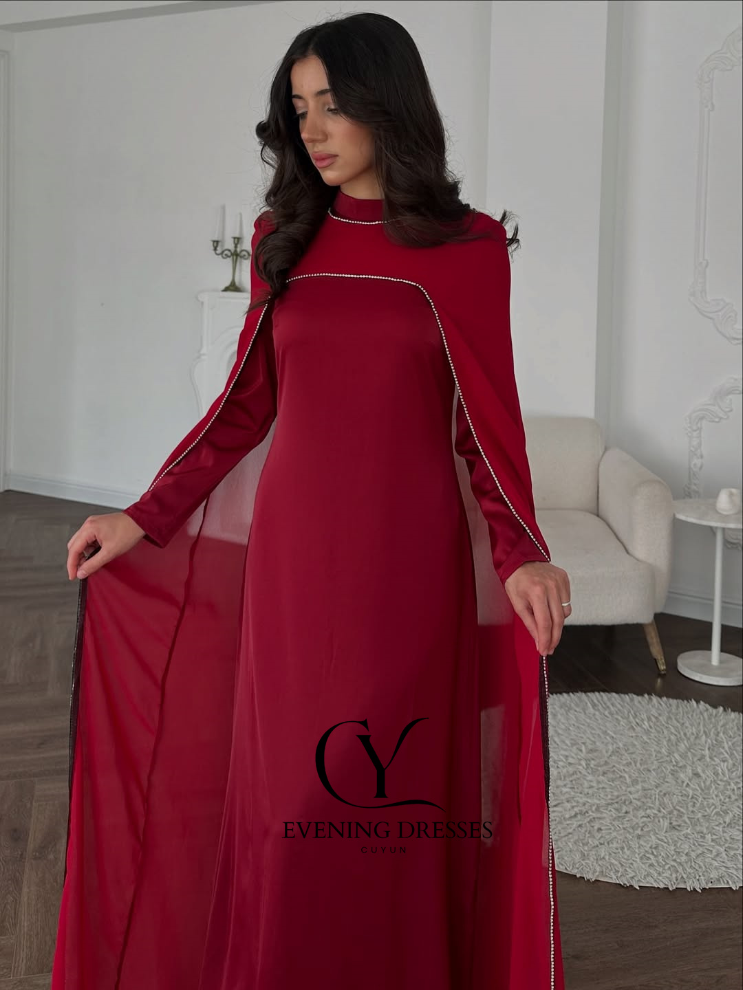 Gaun Malam Wanita Saudi Merah  - Women Formal Wear Dubai ulasan dan harga
