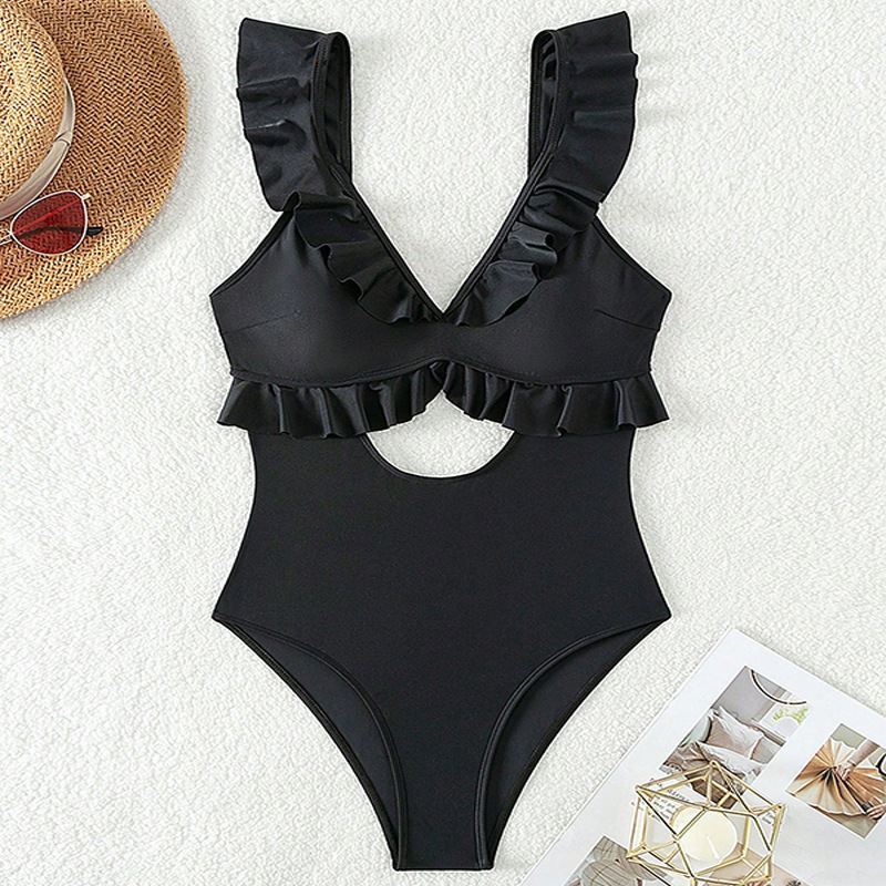 Pakaian renang wanita, baju re - Monochrome Suit Set ulasan dan harga