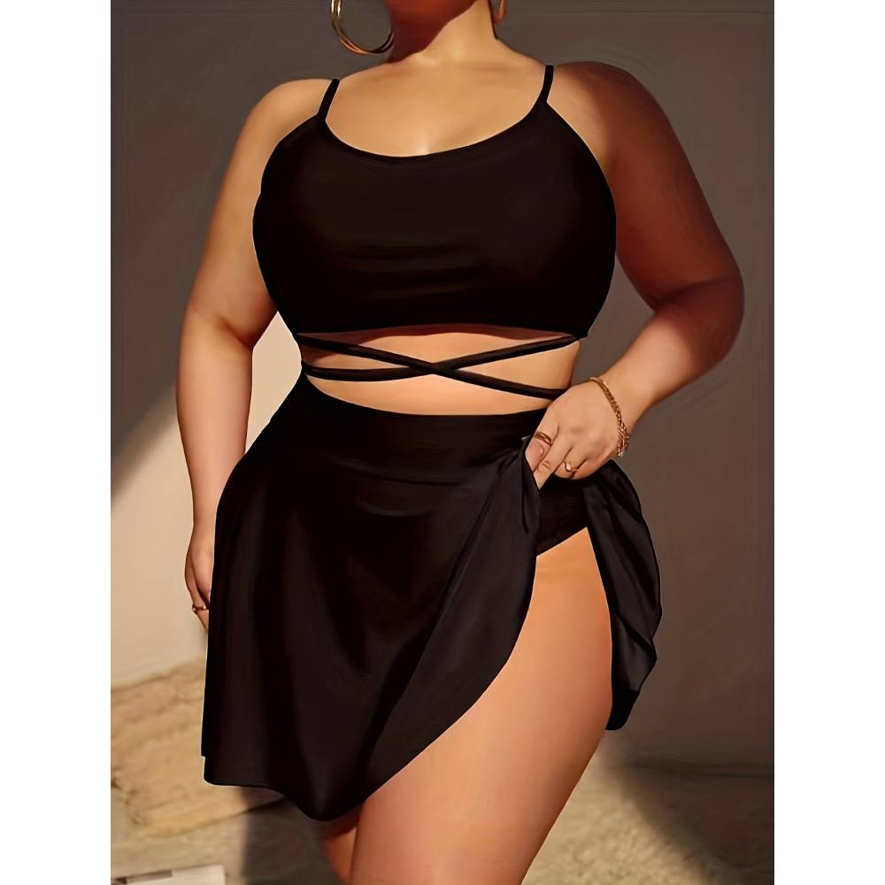 Pakaian renang wanita, baju re - Monochrome Suit Set ulasan dan harga
