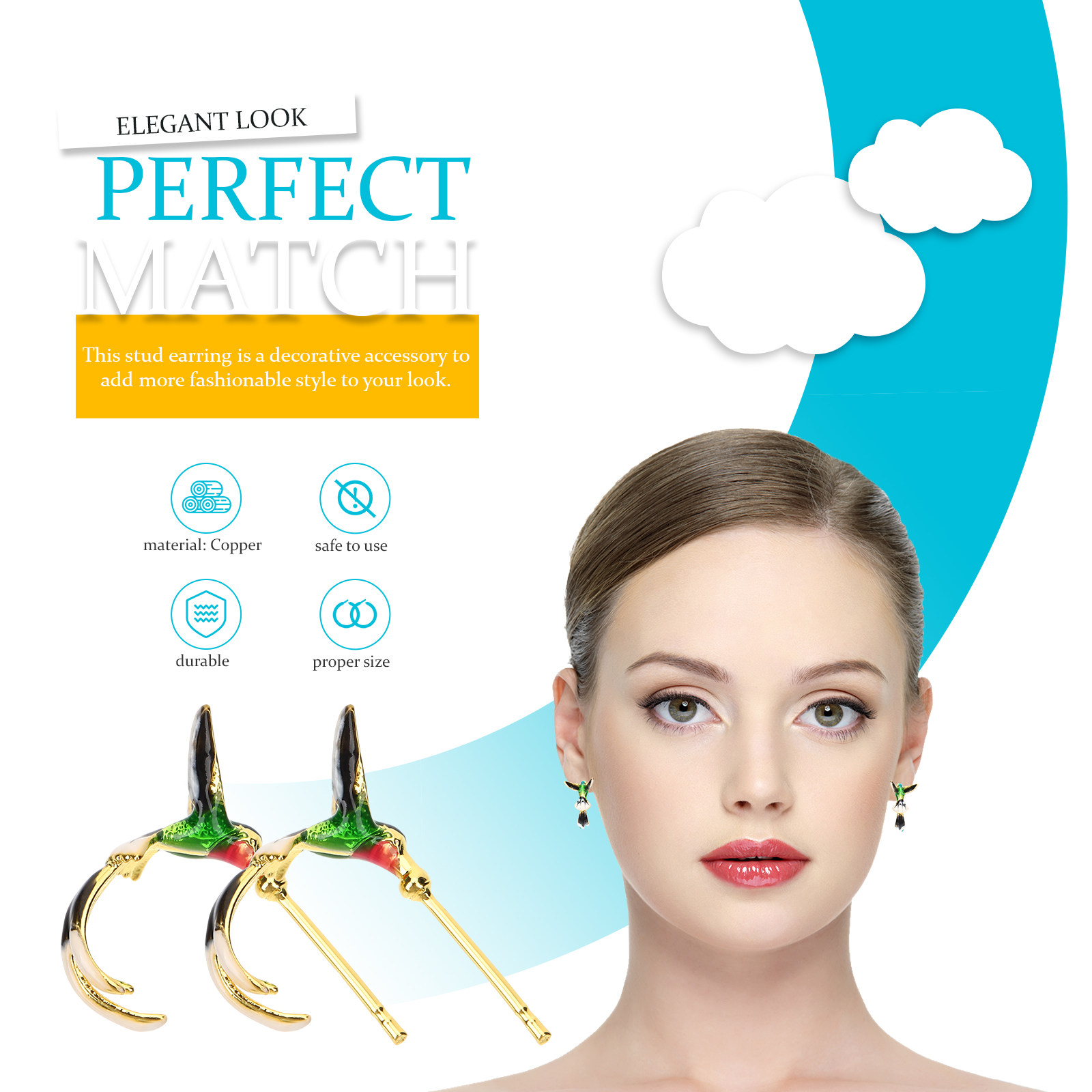 1 Pasang Anting Stud Burung Ko - Formal Wear Jewelry For Women ulasan dan harga