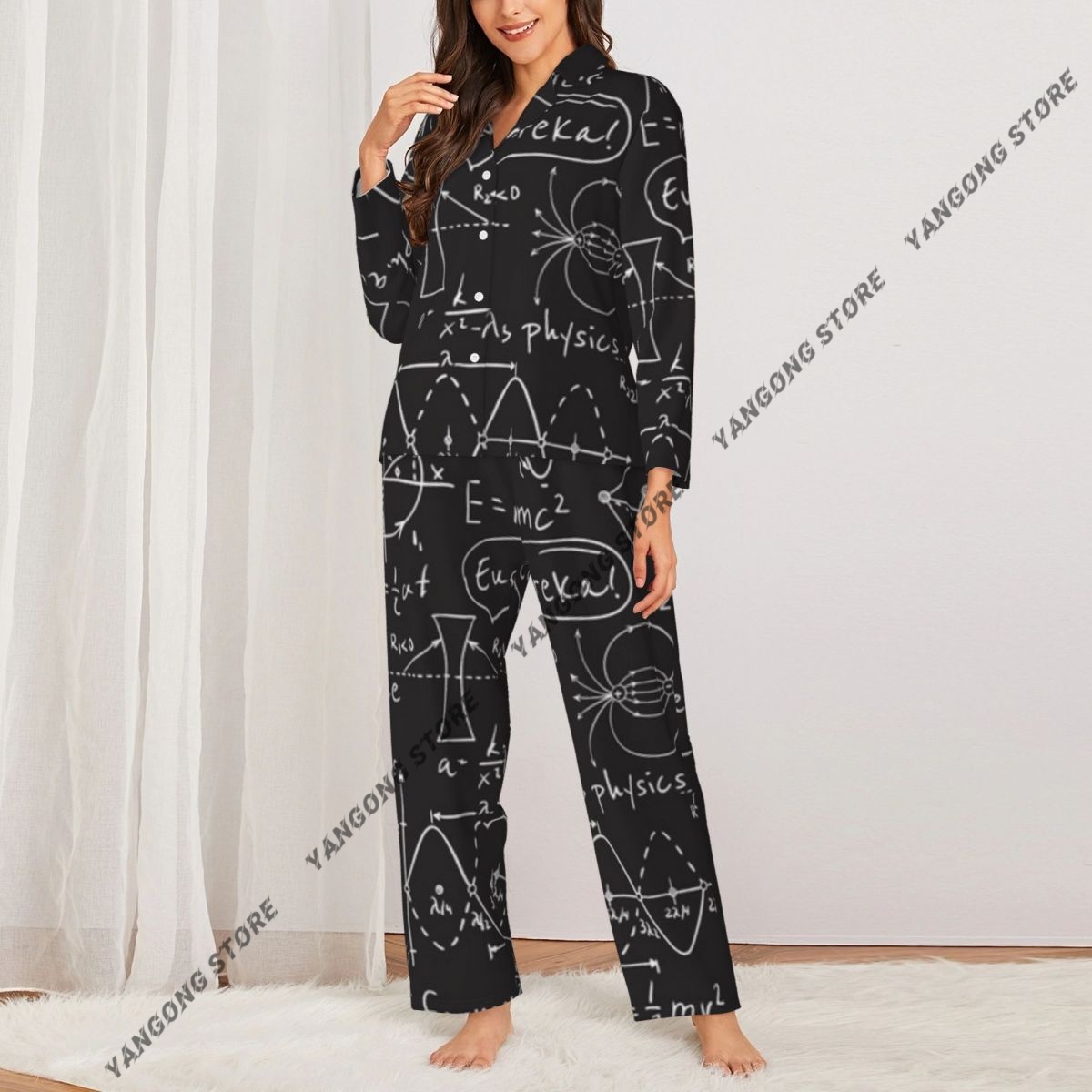 Pakaian Tidur Wanita Piyama Sa - Monochrome Suit Set ulasan dan harga