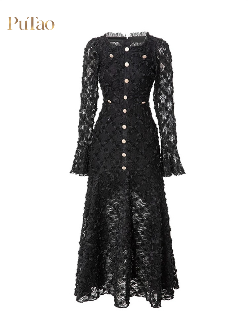Gaun Midi Putao 3D Berbahan La - Women Formal Wear Dubai ulasan dan harga