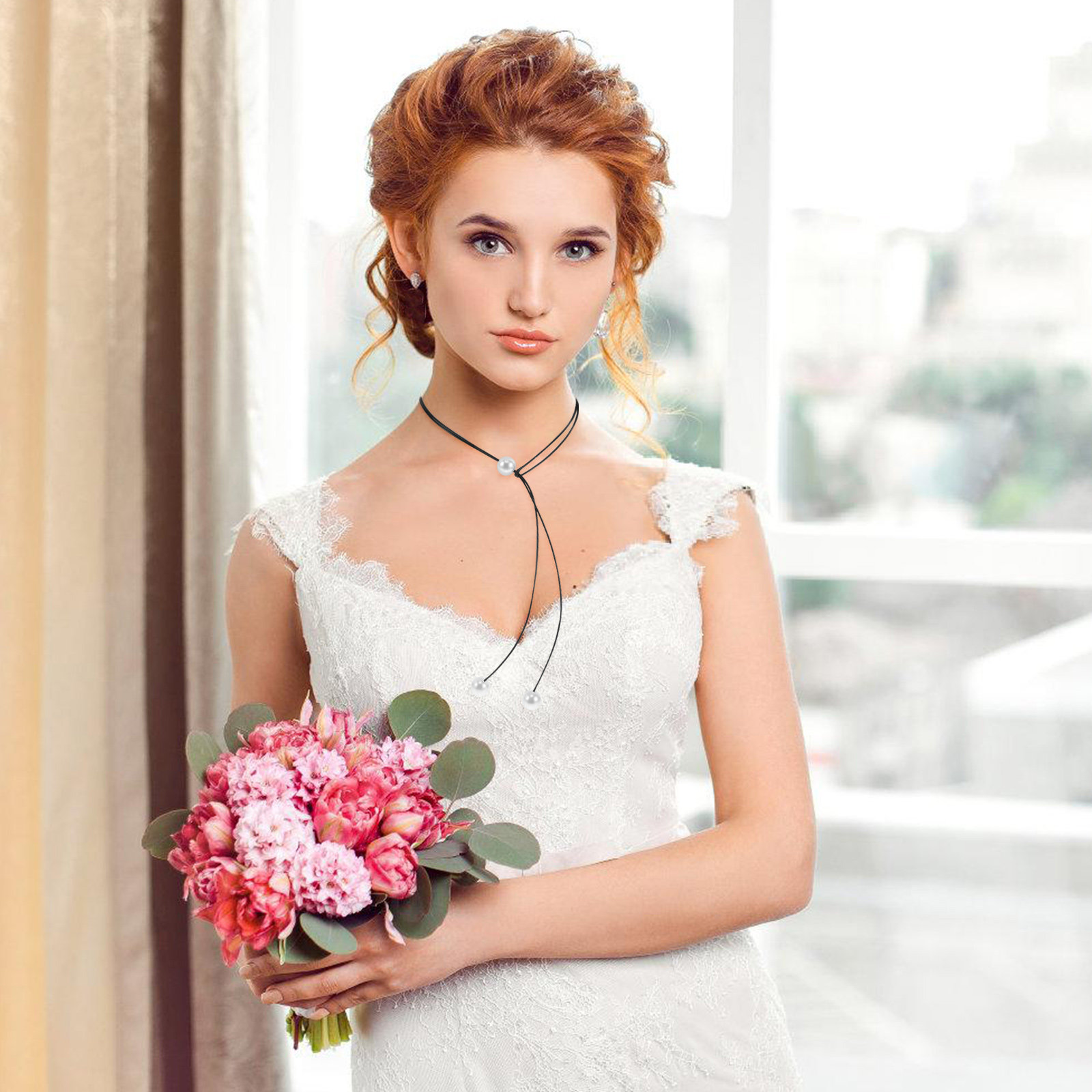 Kalung Tali Bergaya Dua Lapis  - Formal Wear Jewelry For Women ulasan dan harga