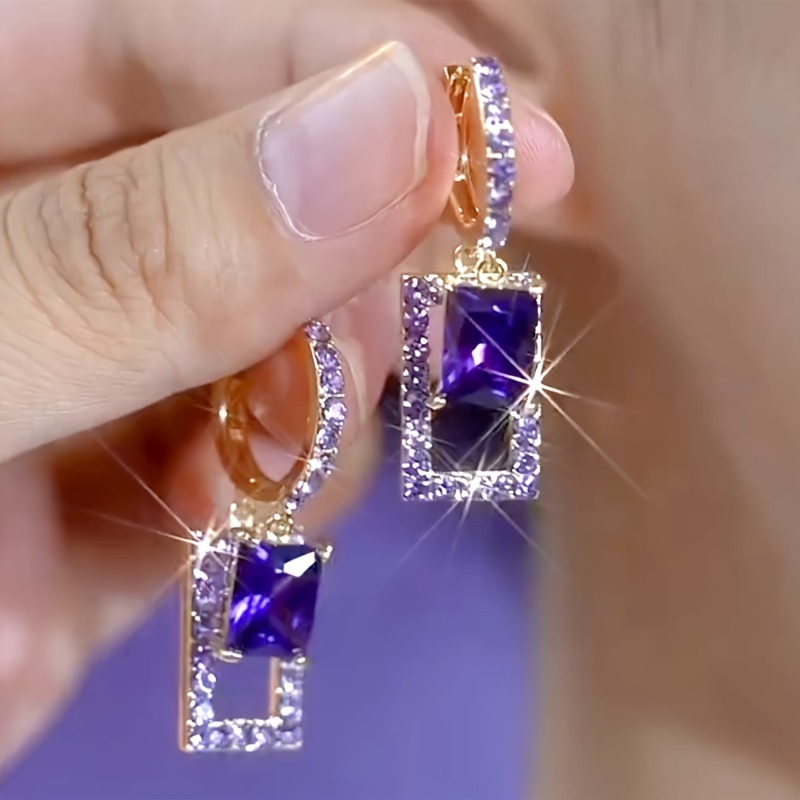 1 Pasang Anting Warna Ungu Per - Formal Wear Jewelry For Women ulasan dan harga