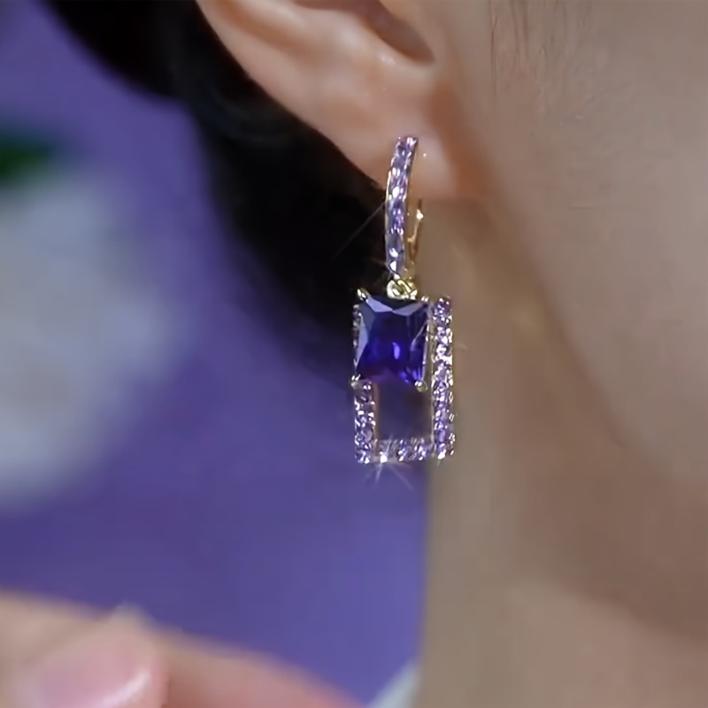1 Pasang Anting Warna Ungu Per - Formal Wear Jewelry For Women ulasan dan harga