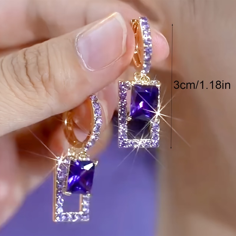 1 Pasang Anting Warna Ungu Per - Formal Wear Jewelry For Women ulasan dan harga