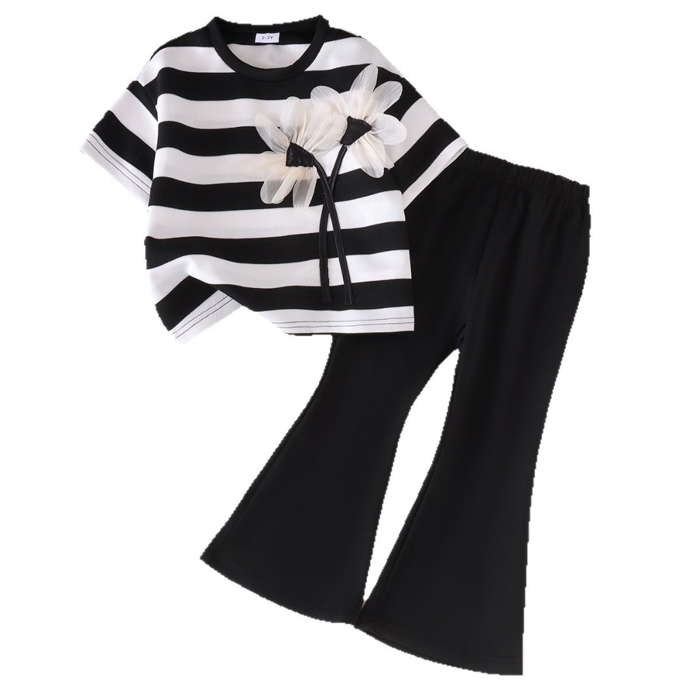 Setelan Kaus Bergaris Monokrom - Monochrome Suit Set ulasan dan harga