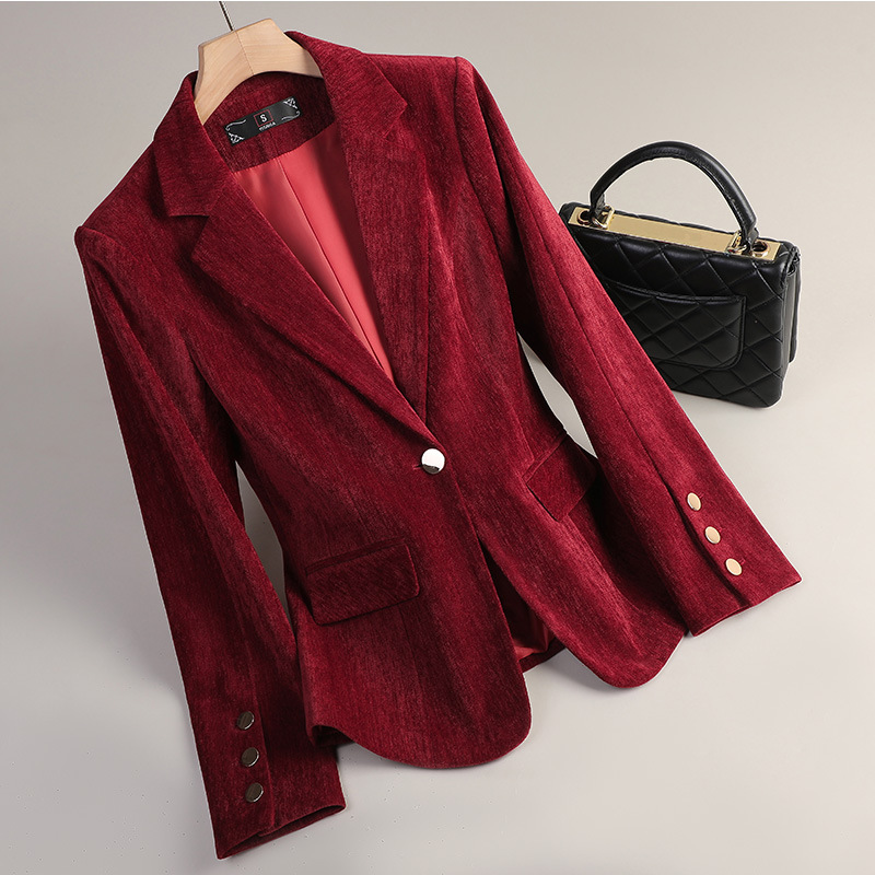 Blazer Beludru Emas Kuning Wan - Women'S Formal Wear Jackets ulasan dan harga