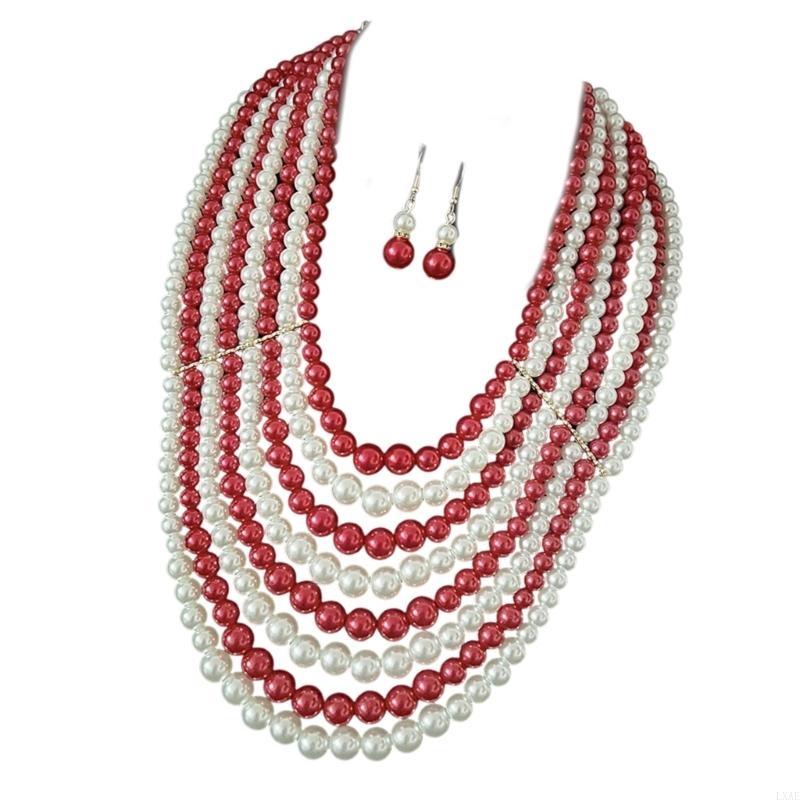 Anting Kalung Mutiara Imitasi  - Formal Wear Jewelry For Women ulasan dan harga