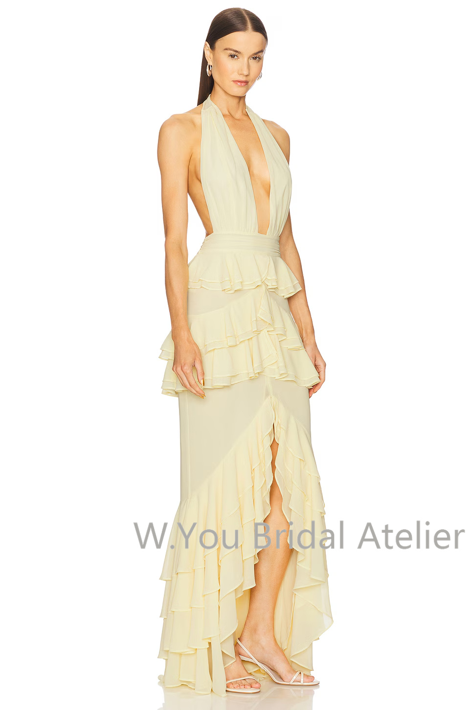 Gaun Malam Maxi dengan Kerah V - Women'S Formal Wear Wedding Guest ulasan dan harga