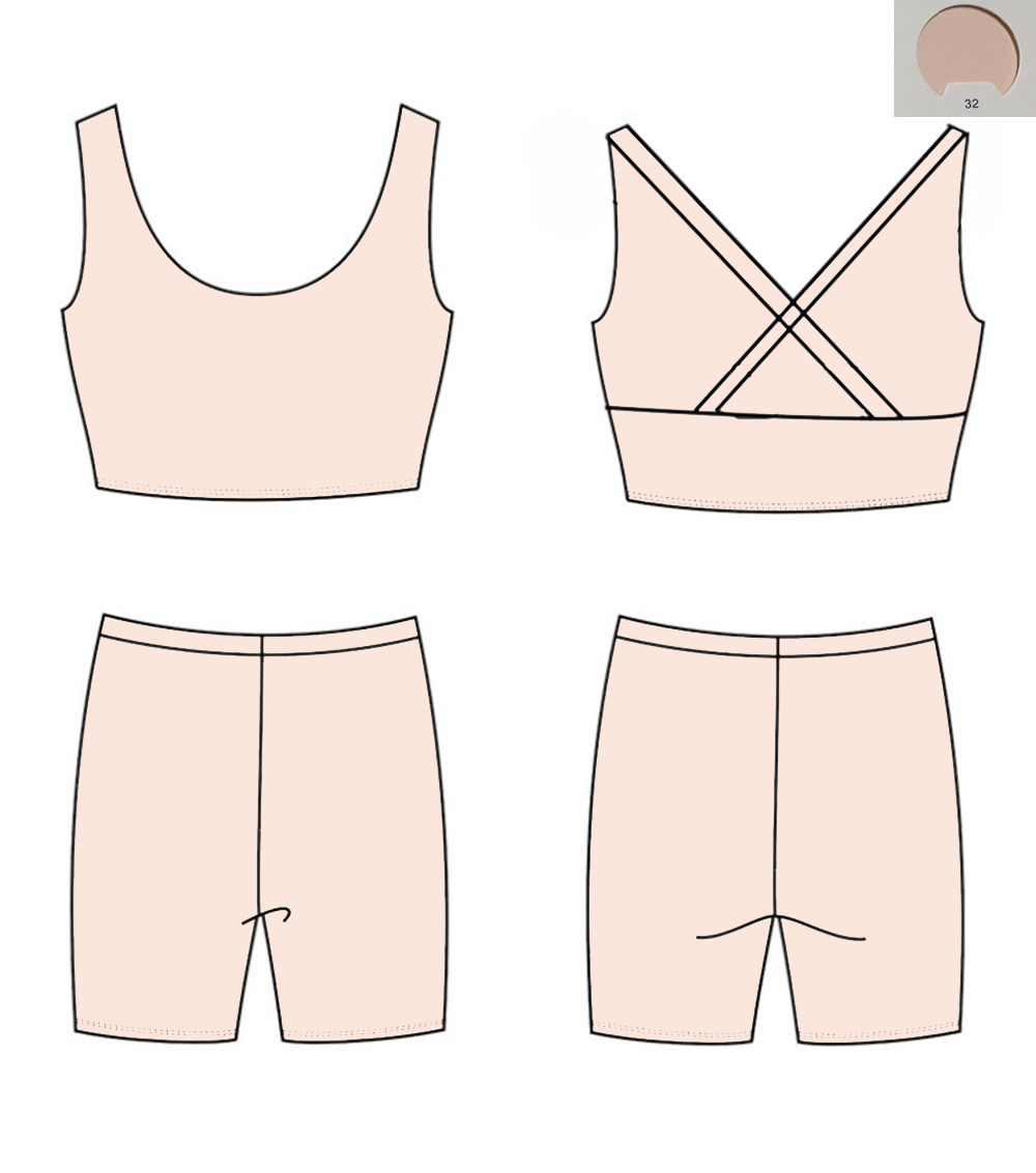Baju Yoga Monokrom dengan Tali - Monochrome Suit Set ulasan dan harga