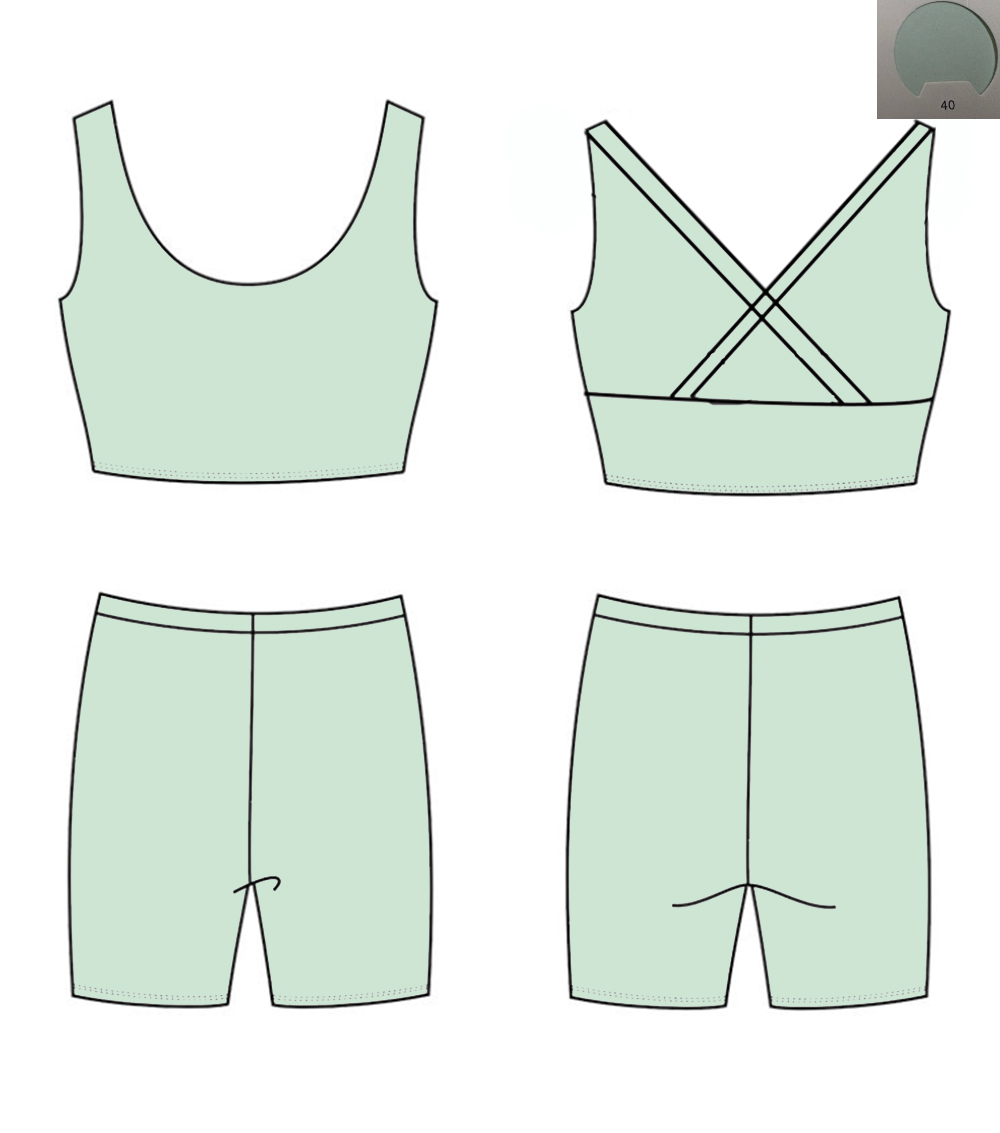 Baju Yoga Monokrom dengan Tali - Monochrome Suit Set ulasan dan harga