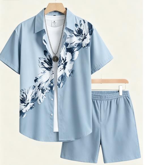 Setelan Pria Motif Bunga Monok - Monochrome Suit Set ulasan dan harga
