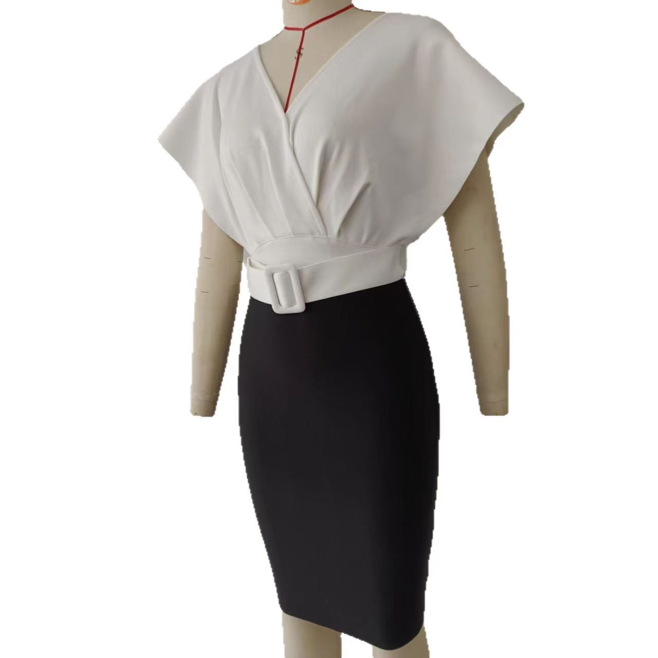 Dua Kemeja Palsu Pakaian Wanit - Women Formal Wear Black And White ulasan dan harga