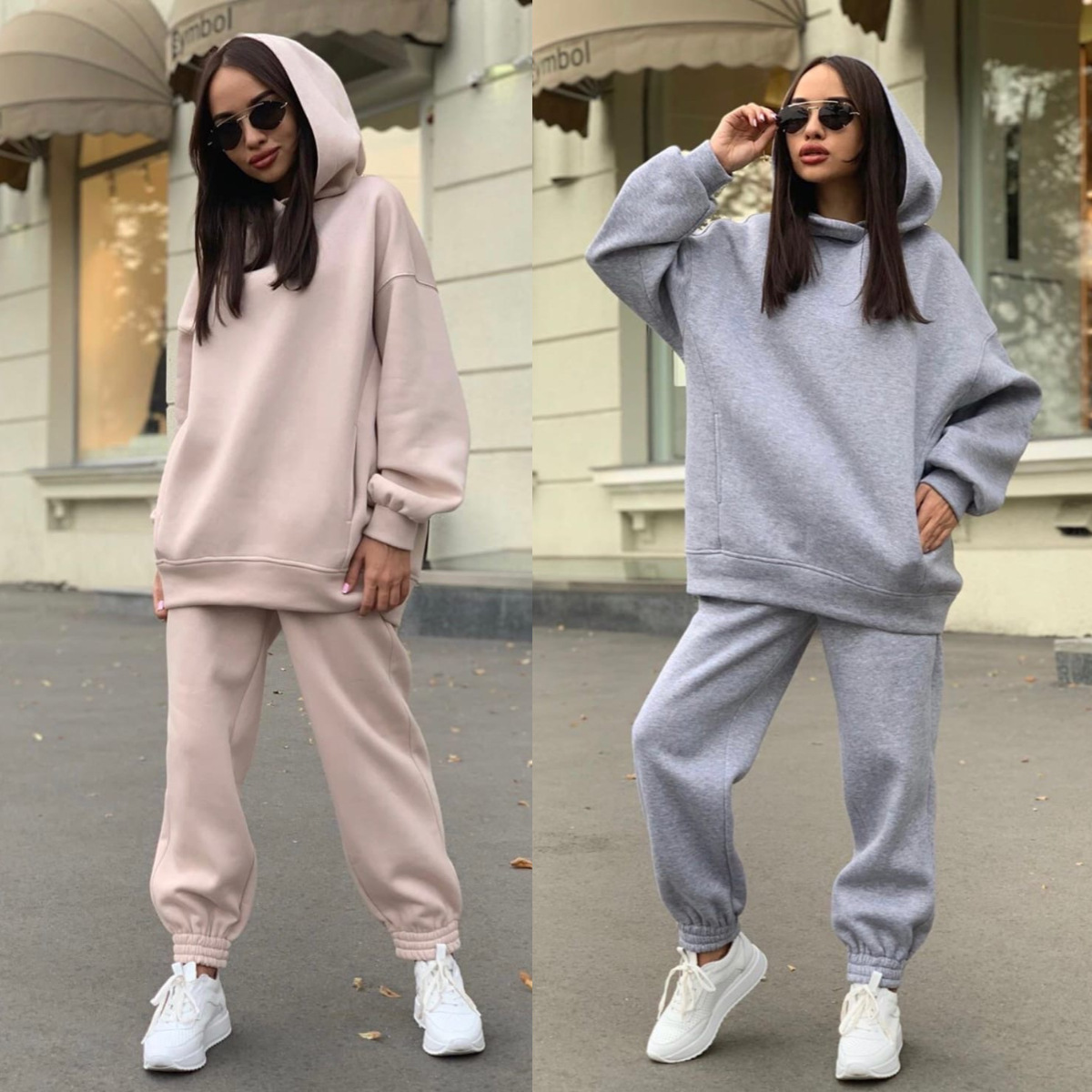 Set Hoodie Monokrom Berkerudun - Monochrome Suit Set ulasan dan harga