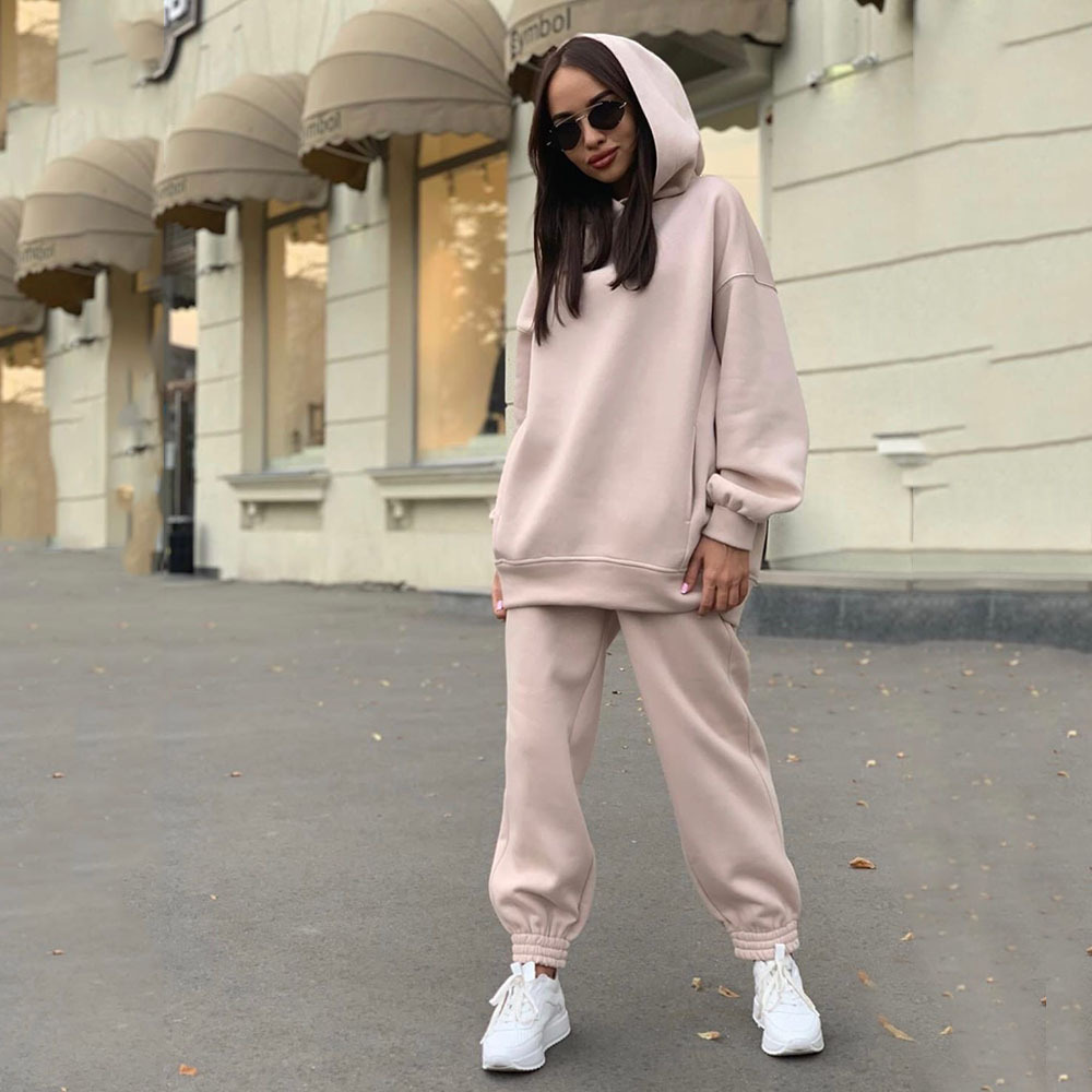 Set Hoodie Monokrom Berkerudun - Monochrome Suit Set ulasan dan harga