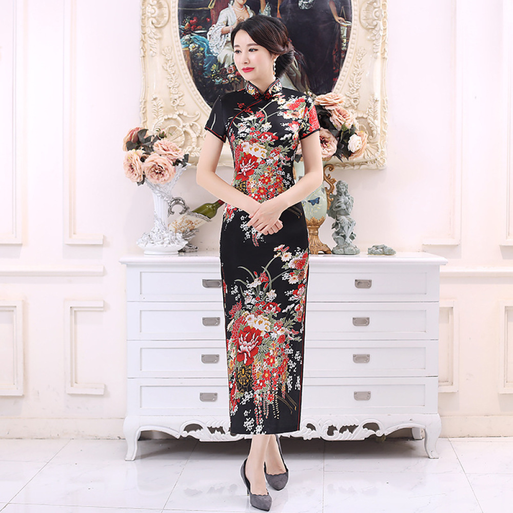 Gaun Panjang Cheongsam Satin K - Women'S Formal Wear Plus Size ulasan dan harga